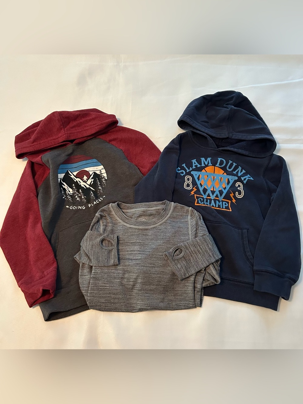 Jumping Beans Boys Size 7 Fleece Hoodie Sweatshirt Bundle of 3 Shirts